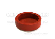 Orange Round Rubber End Caps Frosted Surface 300 Centigrade Degrees Resistant